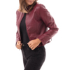 Biker jacket bordeaux in eco-pelle