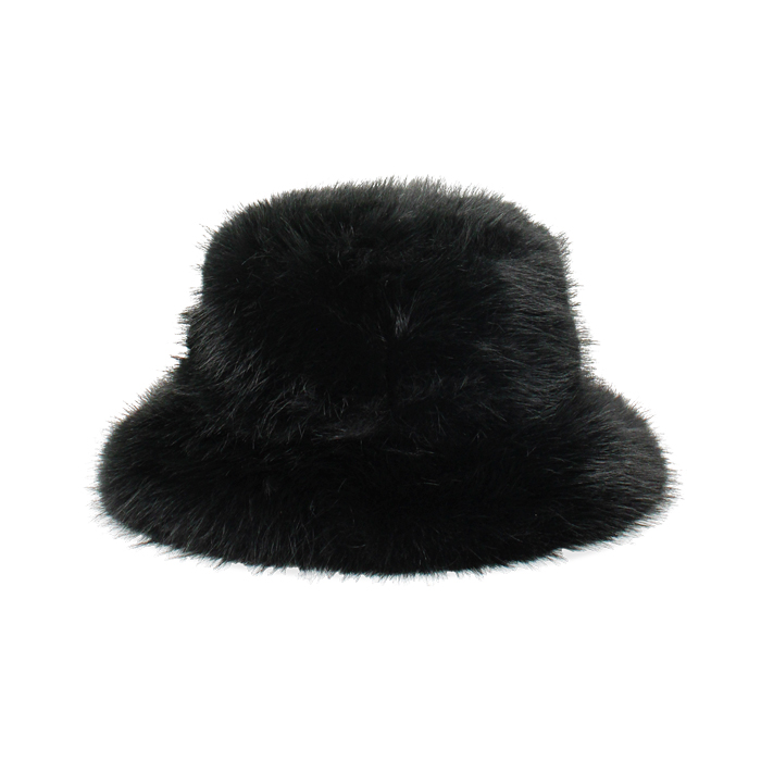 Cappello nero in pelo sintetico