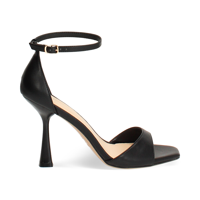 Sandales noires avec talon de 9,5 cm