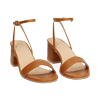 Sandalia con tacón de mujer cognac media