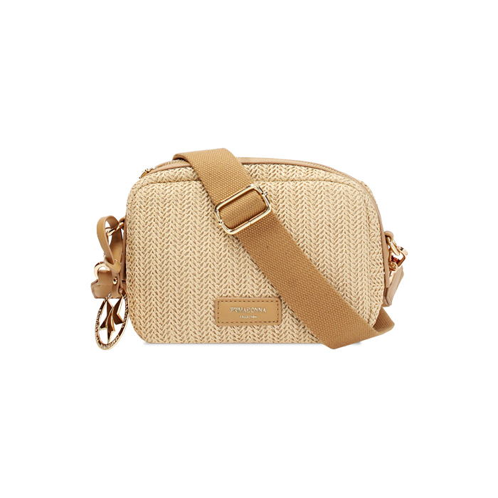 Mini sac beige pour femme en raphia