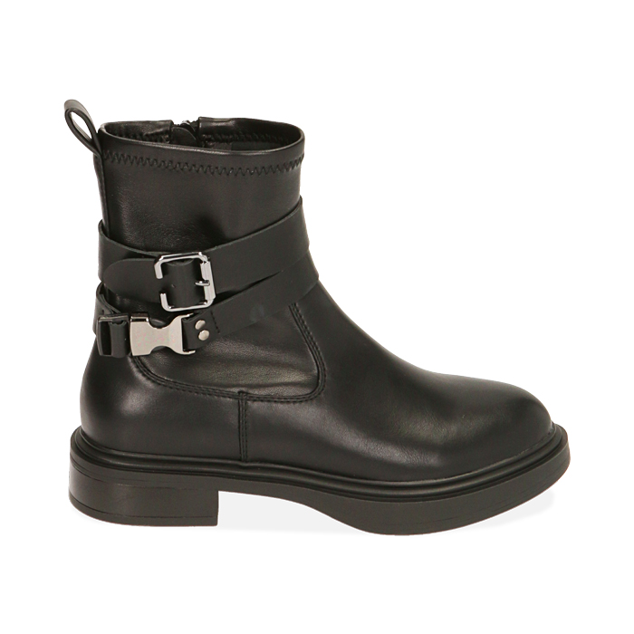 Ankle boots neri con cinghie