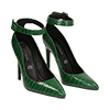 D&eacute;collet&eacute; verdi in eco-pelle effetto coccodrillo, tacco 11 cm 