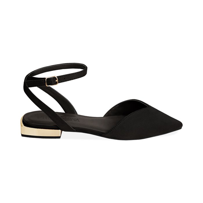 Ballerine slingback nere in microfibra