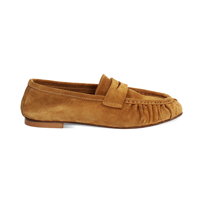 Mocassino in camoscio cognac