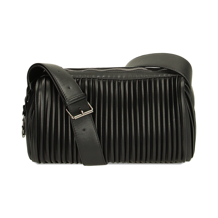 Borsa a spalla nera plissé