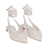 Ballerines slingback blanches à lanières