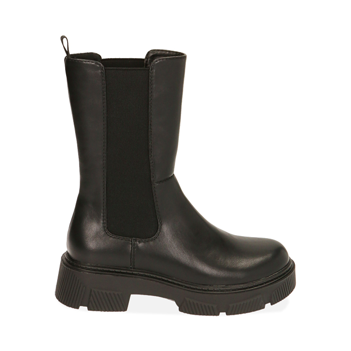 Chelsea boots neri, tacco 4 cm 