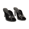 Mules abiertas negras con tacón de 8,7 cm