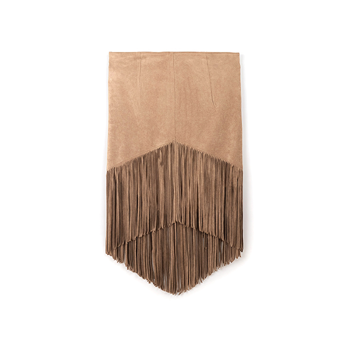 Jupe en microfibre camel avec détails élégants