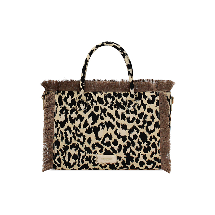 Borsa a mano donna leopard in tessuto