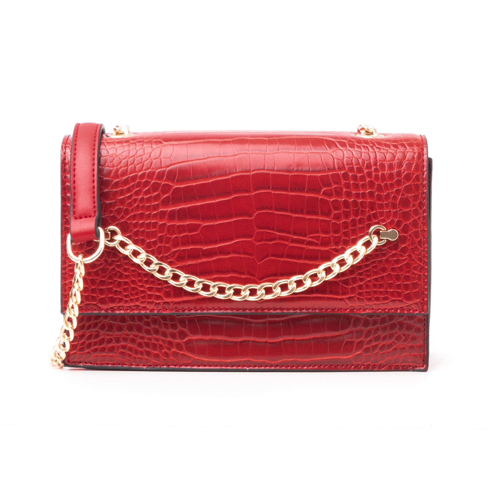 Borsa rossa in eco-pelle effetto snake | Primadonna Collection