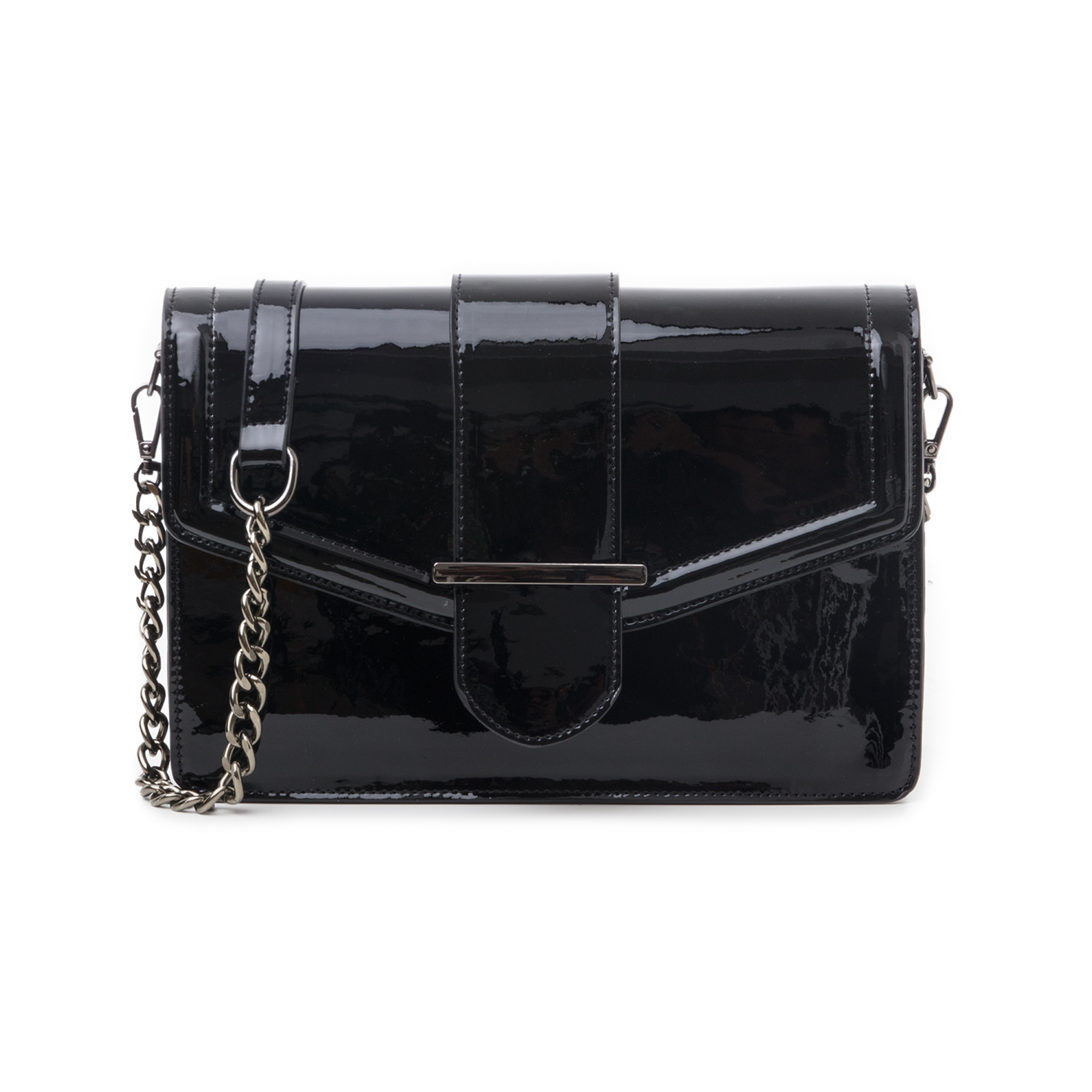 Borsa media nera in vernice | Primadonna Collection