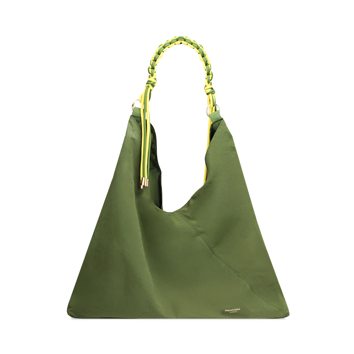 Bolso de hombro verde militar con bolsillos