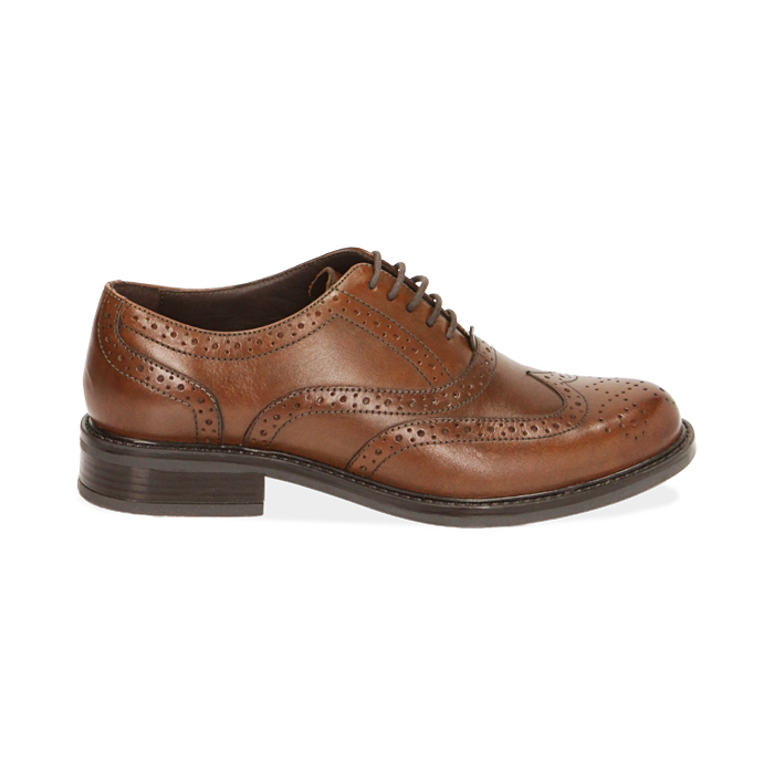Stringate cognac in pelle