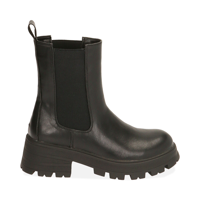 Botines Chelsea negros, tacón de 4,5 cm