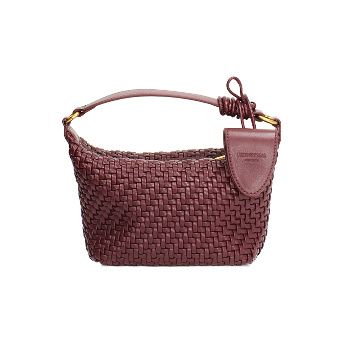 Mini bag cherry in materiale intrecciato