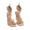Sandali lace-up nude in microfibra, tacco 10,5 cm