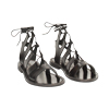 Sandalias bajas de mujer negras en vacchetta