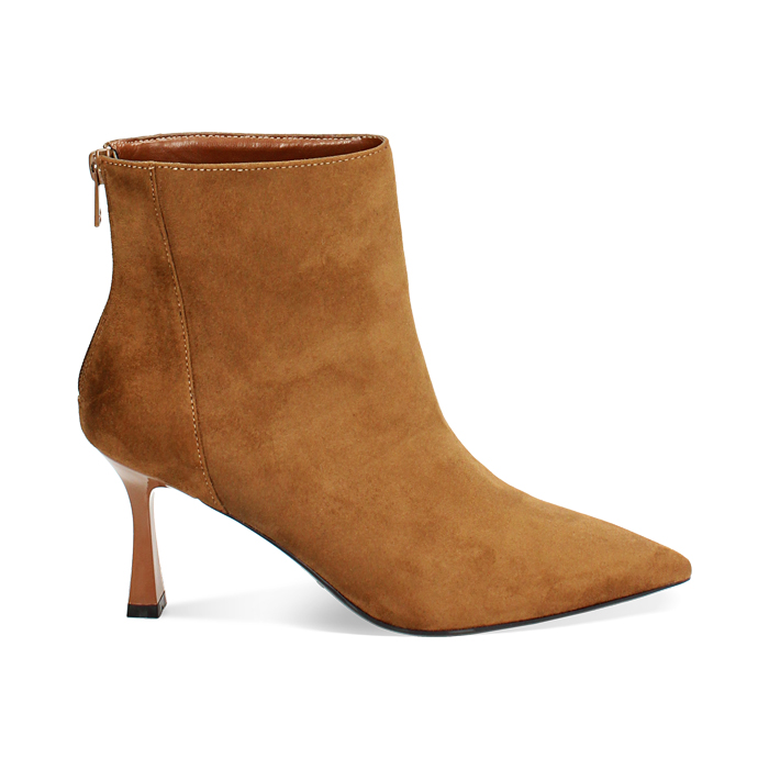 Tronchetto cognac, tacco 7,5 cm
