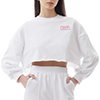 Felpa crop bianca in cotone