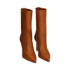 Ankle boots cognac in pelle, tacco 10 cm 
