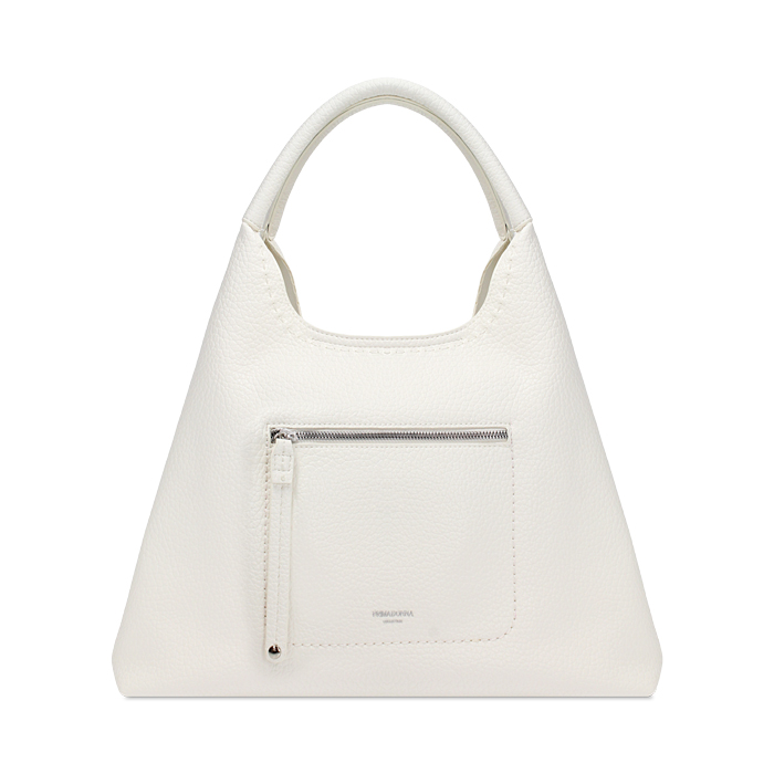 Borsa a spalla bianca con tracolla removibile