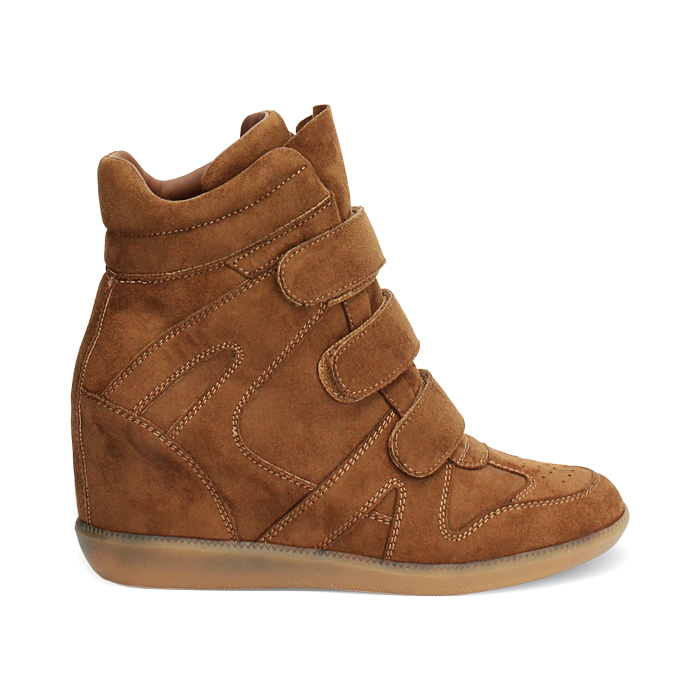 Sneakers marroni tacco 7 cm