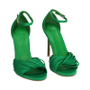 Sandales en lycra vert, talon 10,5 cm 