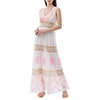 Vestito bianco/fucsia in cotone