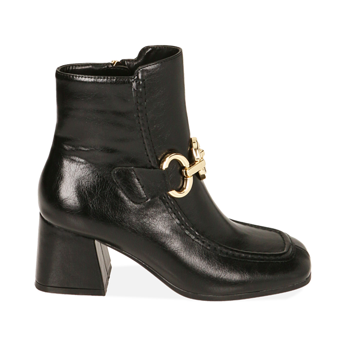 Ankle boots neri, tacco 6,5 cm 