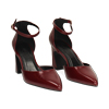 Décolleté open shank bordeaux con tacco di 7,3 cm