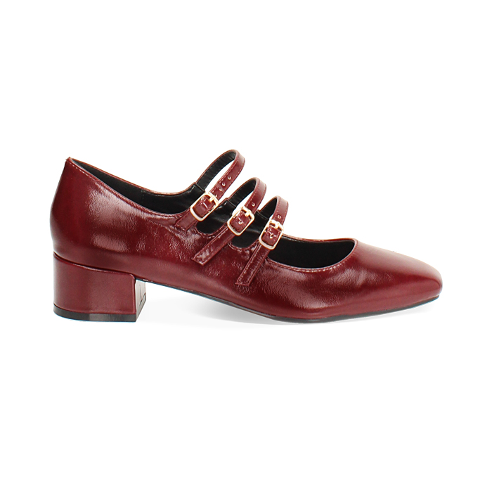 Décolleté bordeaux con tacco di 4 cm