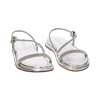 Sandali bassi argento in laminato con pietre