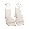 Sandali bianchi, tacco scultura 9 cm