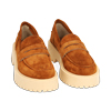 WOMEN SHOES MOCASSINS SUEDE COGN