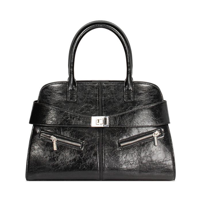 Sac à main noir avec poche latérale