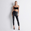 Leggings nero/argento stampa vipera
