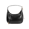 Mini bag nera in materiale lucido con tracolla removibile