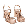 Sandales rose-or avec talon 7,5 cm