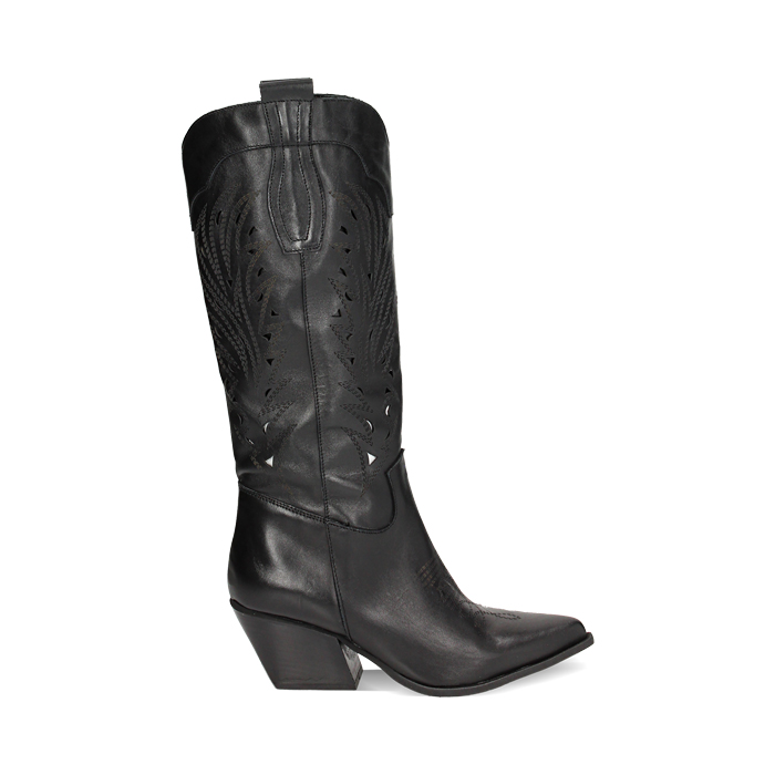 WOMEN SHOES BOOTS LEATHER NERO