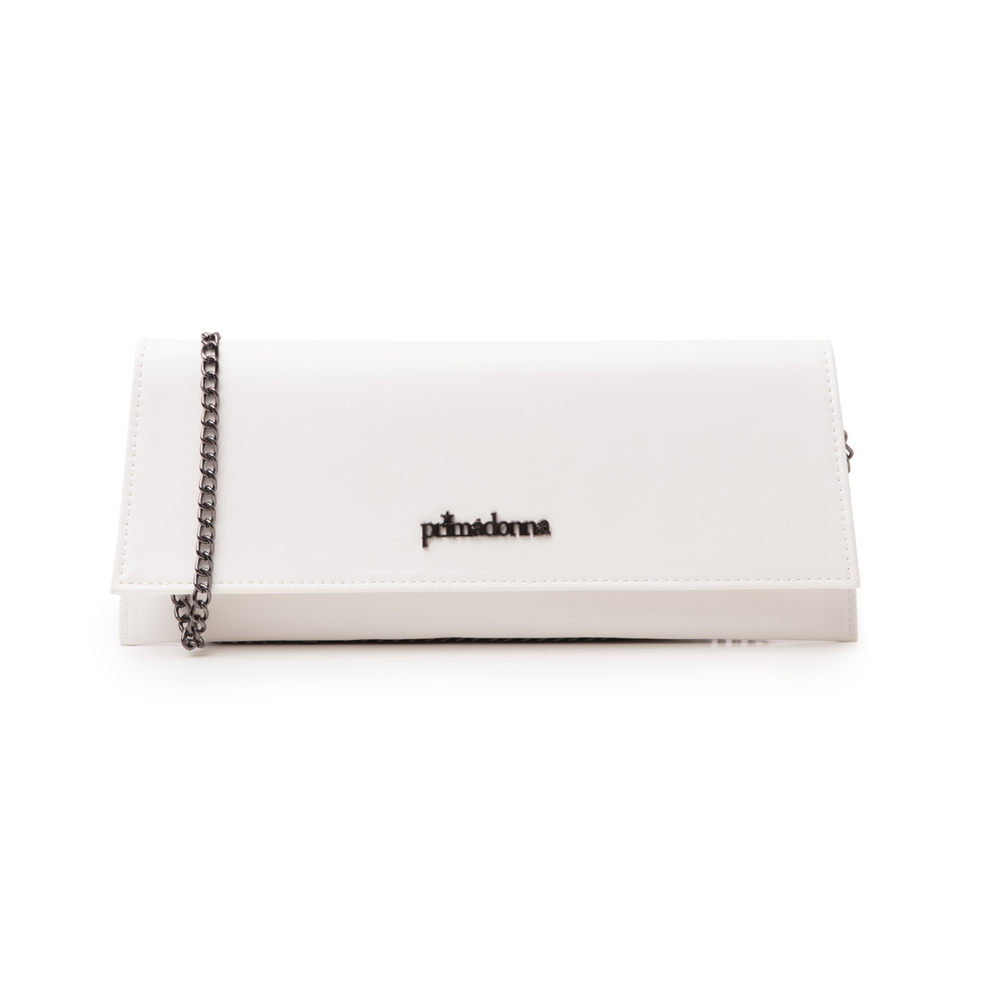 Pochette piatta bianca in eco-pelle | Primadonna Collection