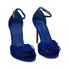 Sandales en lycra bleu, talon 10,5 cm 
