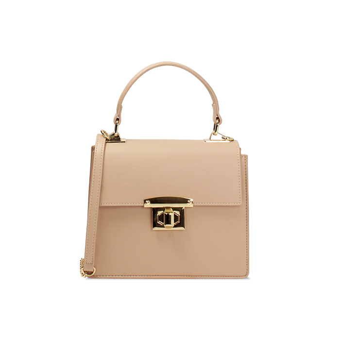 Mini bag beige con tracolla removibile