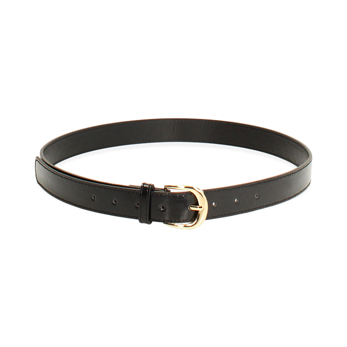 Cinturón negro brillante con detalles elegantes