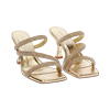 Mules open toe oro tacco 7,5 cm
