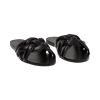 Sandalias planas mujer negras de piel