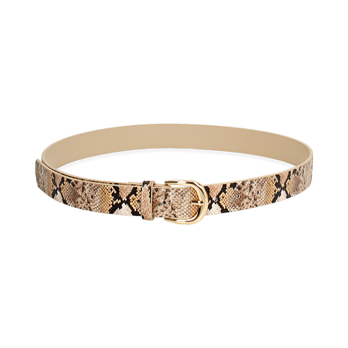 Ceinture femme beige serpent simple