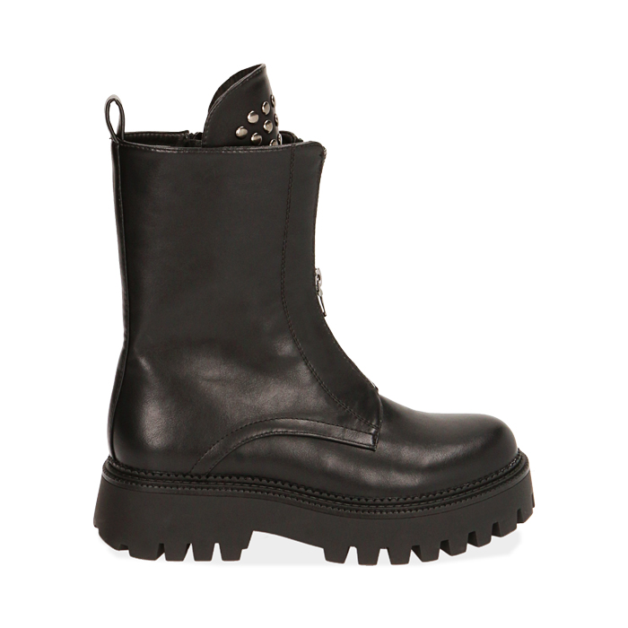 Bikers noires, talon 4,5 cm 