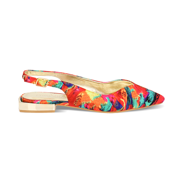 Ballerines slingback femme multicolores en satin